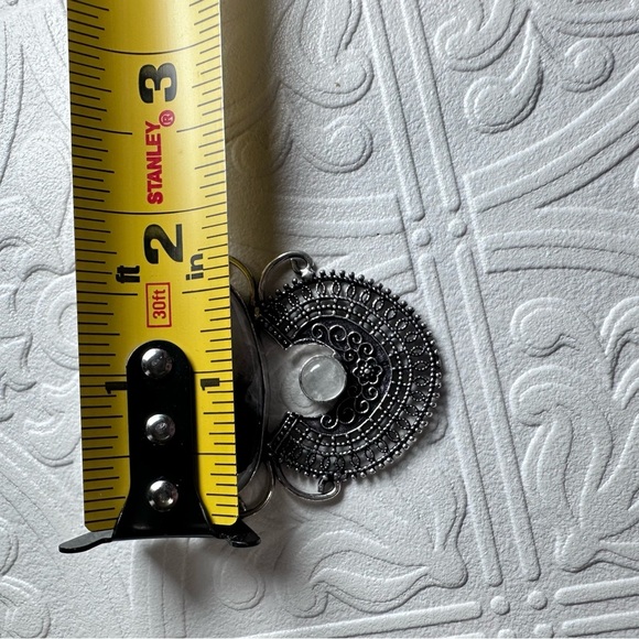 Moonstone Pendant Large on Cord Statement Necklace 1904 G - Picture 4 of 8